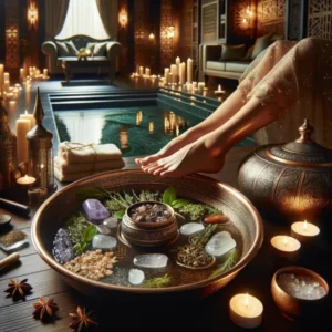 reflexology with herbal and crystal soak in jumeirah dubai